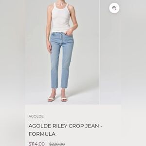 Agolde Riley Cropped Jeans - Formula Blue:25